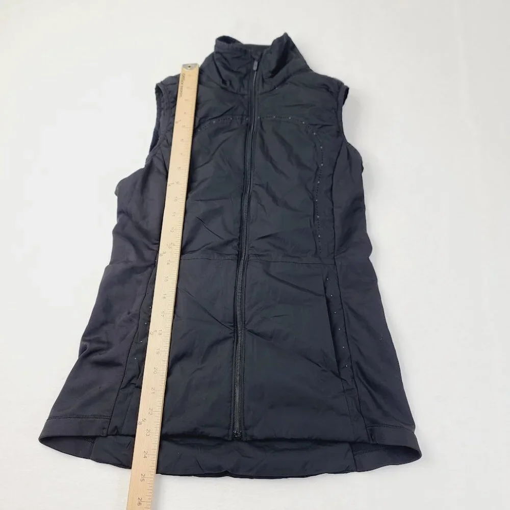 Lululemon Women's Black Primaloft Run For Cold Full-Zip Insulated Vest Size‎ 6